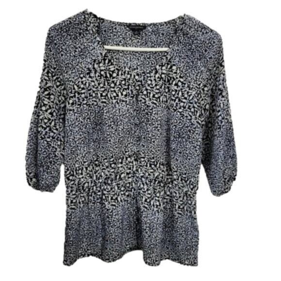 Banana Republic Peplum Blouse Medium BOHO gathered Peasant puff slvs see desc! - Picture 1 of 11